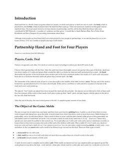 Introduction Partnership Hand and Foot for Four Players