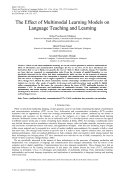 The Effect of Multimodal Learning Models on Language Teaching