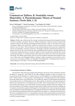 A Thermodynamic Theory of Neutral Surfaces. Fluids 2016, 1