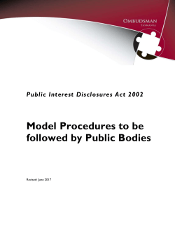 Model Procedures to be followed by Public Bodies