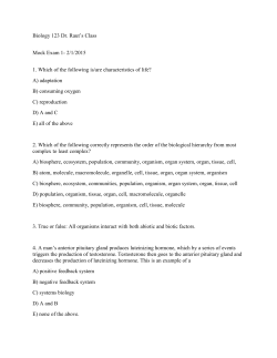 Biology 123 Dr. Raut`s Class Mock Exam 1