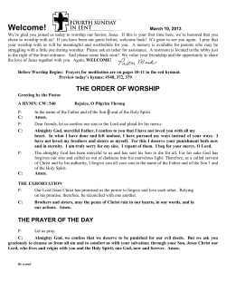 the order of worship - Mt. Olive Lutheran Church