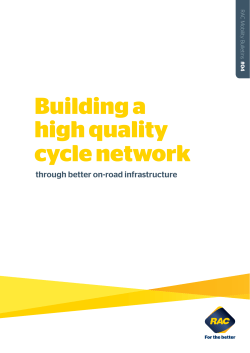 Building a high quality cycle network