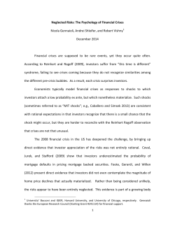 Neglected Risks: The Psychology of Financial Crises Nicola