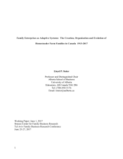 Family Enterprises as Adaptive Systems: The Creation, Organisation