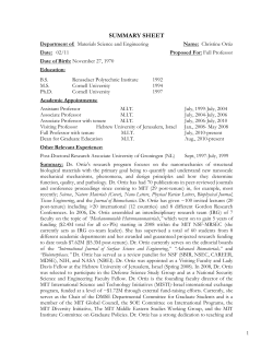 summary sheet - Massachusetts Institute of Technology