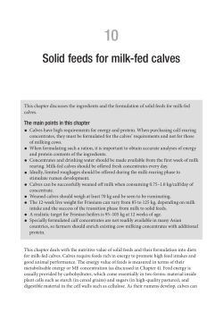 Solid feeds for milk