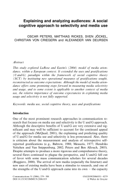 Explaining and analyzing audiences: A social cognitive approach to