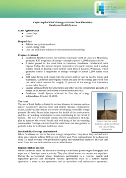 Capturing the Wind`s Energy to Create Clean Electricity: Gundersen