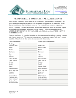 PREMARITAL rIGHTS IN PROPERTY