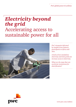 Electricity beyond the grid Accelerating access to sustainable