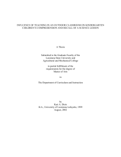 INFLUENCE OF TEACHING IN AN OUTDOOR CLASSROOM ON