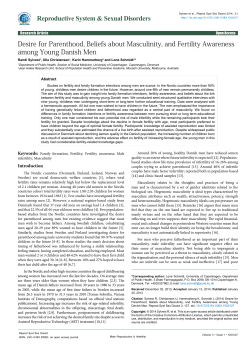 Desire for Parenthood, Beliefs about Masculinity, and Fertility