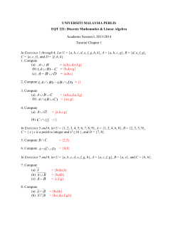 UNIVERSITI MALAYSIA PERLIS EQT 221: Discrete Mathematics