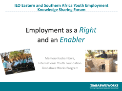 Employment as a Right and an Enabler - Memory Kachambwa