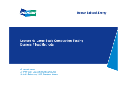 Lecture 6: Large Scale Combustion Testing Burners / Test Methods