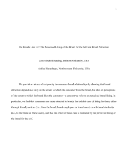 Do Brands Like Us? The Perceived Liking of the Brand for the Self