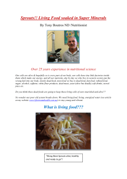 Sprouts!! Living Food soaked in Super Minerals What is living food???