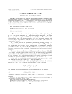 COLORING POWERS AND GIRTH 1. Introduction. For a positive