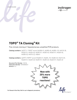 TOPO TA Cloning Kit - Thermo Fisher Scientific