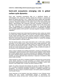 Semi-arid ecosystems emerging role in global carbon cycle dynamics