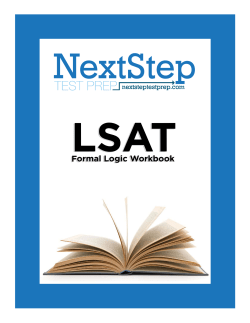 Formal Logic Workbook Formal Logic Workbook
