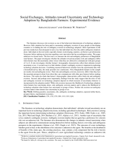 Social Exchanges, Attitudes toward Uncertainty and Technology