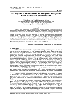 Primary User Emulation Attacks Analysis for Cognitive