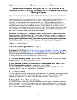 IDP Year 2 - Institute of Molecular Biology