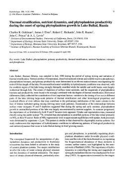 Thermal stratification, nutrient dynamics, and phytoplankton