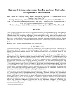 High sensitivity temperature sensor based on a polymer filled hollow
