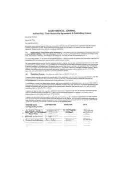 To, The Editor Sub: Submission of Manuscript for publication Dear