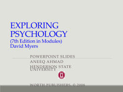 EXPLORING PSYCHOLOGY (7th Edition in Modules) David Myers
