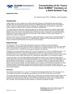 Application note, Concentration of air toxics from