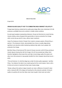 grass silage quality key to combating milk market volatility