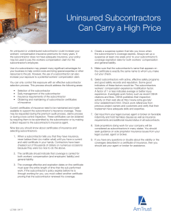 Uninsured Subcontractors Can Carry a High Price