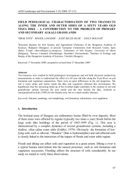 field pedological characterisation of two transects along the inner