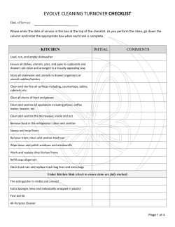 Cleaning Turnover Checklist