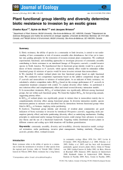 Plant functional group identity and diversity determine biotic