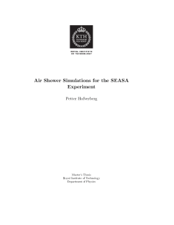 Air Shower Simulations for the SEASA Experiment