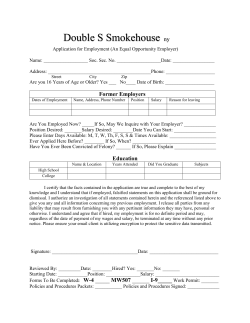 Apply Today - Double S Smokehouse ny