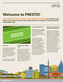 PRESTO! - UP Express