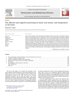 The affective and cognitive processing of touch, oral