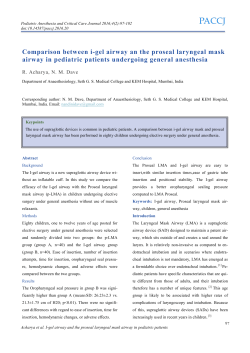 Comparison between i-gel airway an the proseal laryngeal mask