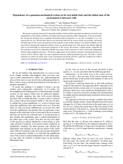 Dependence of a quantum-mechanical system on its own initial