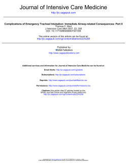 Complications of Emergency Tracheal Intubation