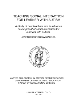 teaching social interaction for learner with autism - UiO