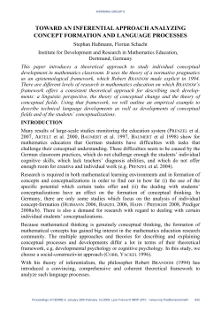 toward an inferential approach analyzing concept formation and