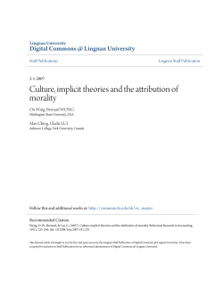 Culture, implicit theories and the attribution of morality
