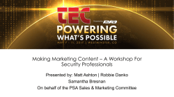 Marketing Content Development &ndash; A Workshop for